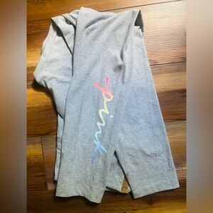 VS PINK Grey leggings with side logo NWT